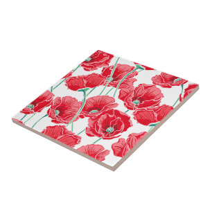 Poppy Flowers Tile
