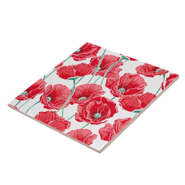 Poppy Flowers Tile (Side)