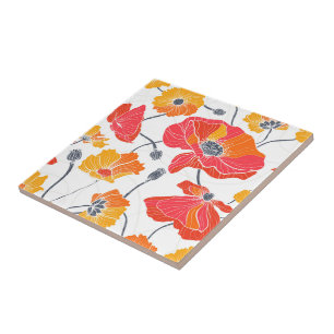 Poppy Flowers Tile