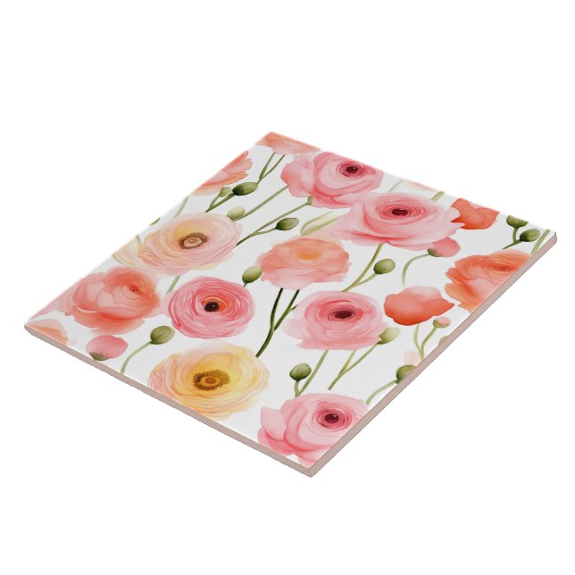 Poppy Flowers Tile (Side)