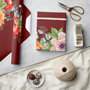 Poppy Flowers Wedding Wrapping Paper