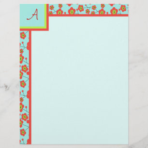Poppy Fun Monogram Letterhead