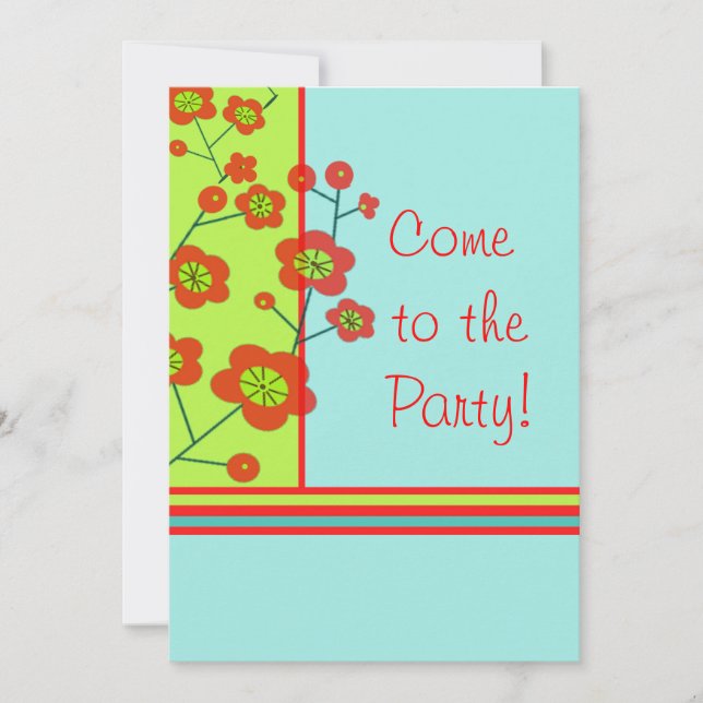 Poppy Fun Party Invitation (Front)