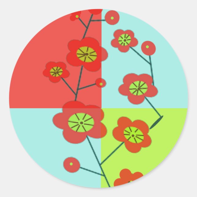 Poppy Fun Trendy Classic Round Sticker (Front)