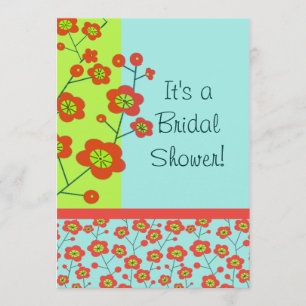 Poppy Fun Trendy Mod Floral Invitation
