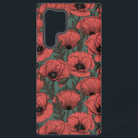 Poppy garden in coral, brown and pine green samsung galaxy case<br><div class="desc">Vector pattern made of hand-drawn poppies.</div>