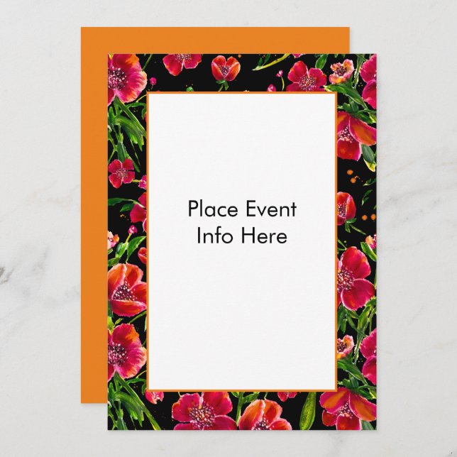 Poppy Garden Invitations (Front/Back)
