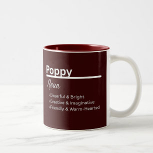 Poppy Girl Name Definition Personalized Two-Tone Coffee Mug