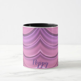 POPPY ~ GLOSSY 3D Zany Pink Mauve Fractal ~  Mug