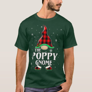 Poppy Gnome Buffalo Plaid Matching Family Christma T-Shirt