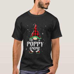 Poppy Gnome Buffalo Plaid Matching Family Christma T-Shirt
