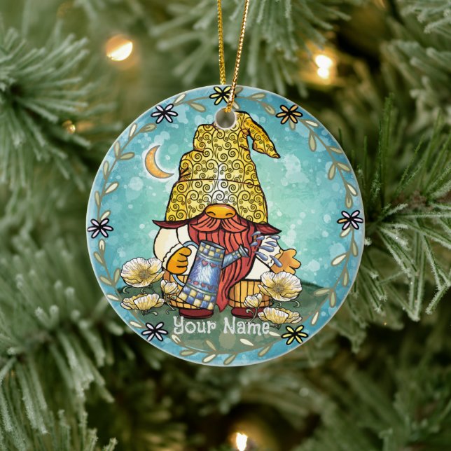 Poppy gnome  ceramic ornament (Tree)