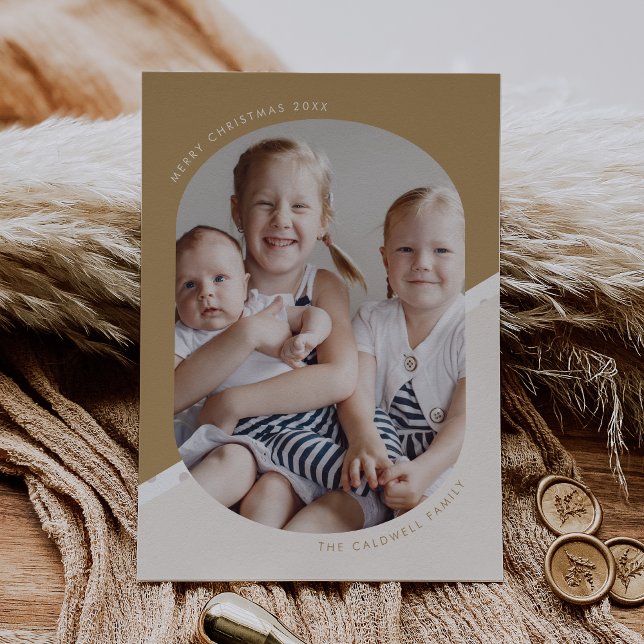 POPPY Gold Unique Xmas Family Christmas Photo Holiday Card (POPPY Gold Unique Xmas Family Christmas Photo Holiday Card)
