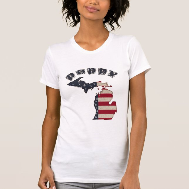 Poppy | Grandfather | Michigan Americana Grunge T-Shirt (Front)