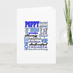Poppy Grandpa Fathers Day Papa Pawpaw Card
