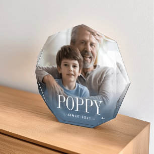 Poppy Grandpa Year Established Photo Block