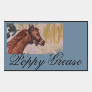 Poppy grease rectangular sticker