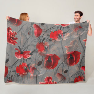 Poppy Haze Fleece Blanket