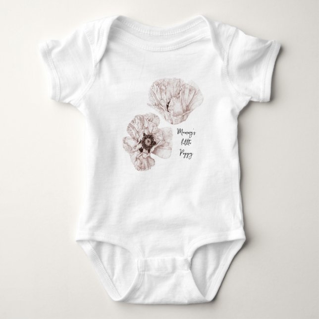 Poppy Illustrated  Baby Bodysuit (Front)