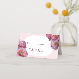 Poppy in Bloom   Elegant Watercolor Floral Table Place Card