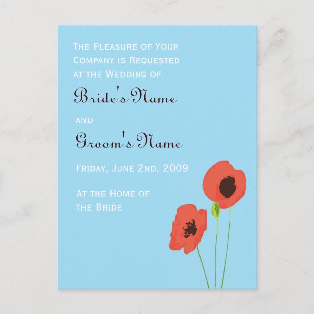Poppy Invitation Postcard (Front)