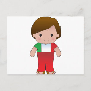 Poppy Italian Boy Postcard
