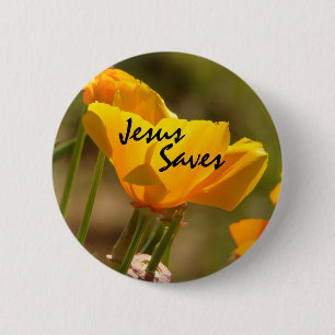 Poppy Jesus Saves Button