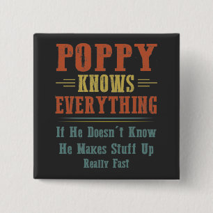 Poppy Knows Everything 15 Cm Square Badge
