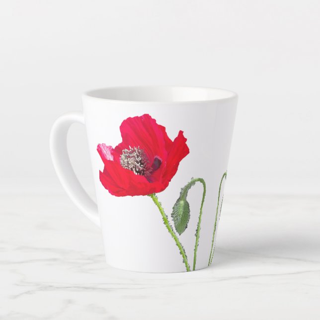 Poppy Latte Mug (Left Angle)