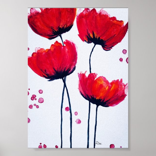 Poppy Love Canvas Poster (5x7) (Front)
