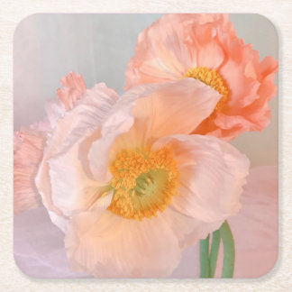 Poppy Love Square Paper Coaster