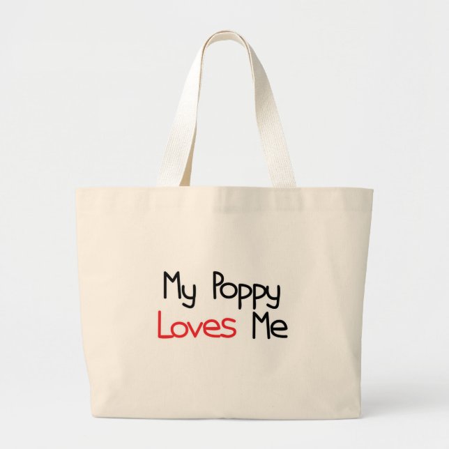 Poppy Loves Me Large Tote Bag (Front)