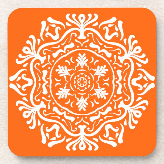 Poppy Mandala Coaster (Front)