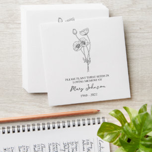 Poppy Memorial Funeral Seed Envelope