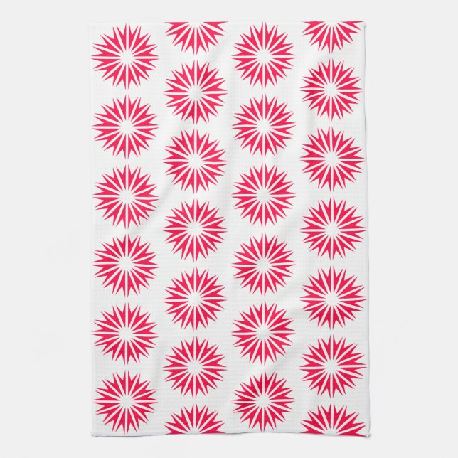 Poppy Modern Sunbursts Tea Towel (Vertical)