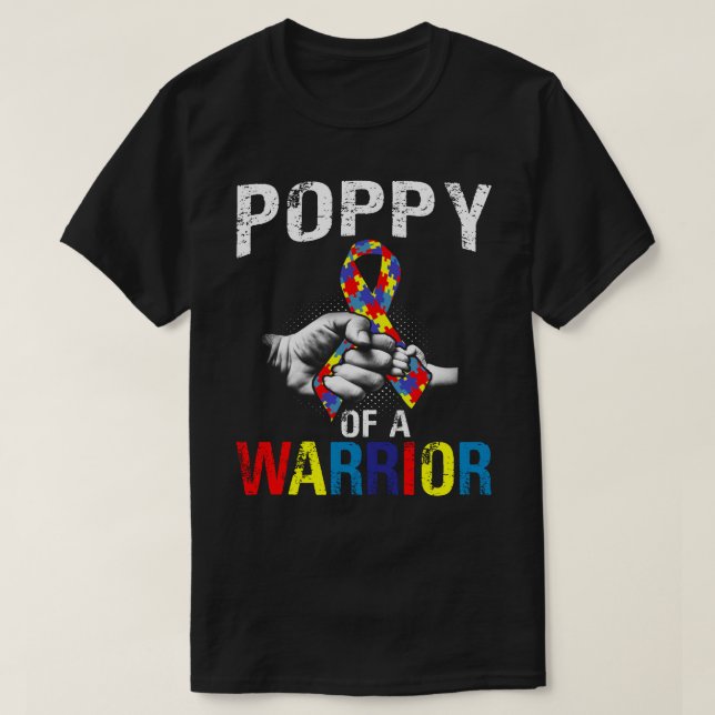 poppy of a Warrior Autism Awareness  T-Shirt (Design Front)