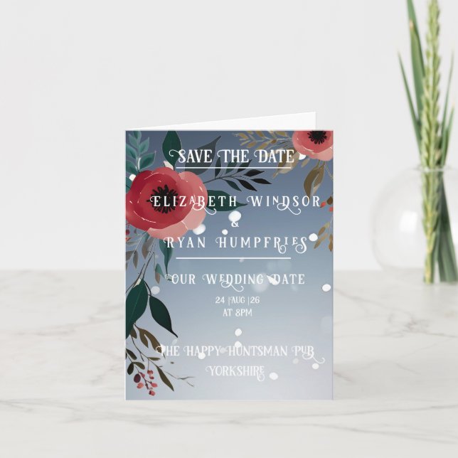 Poppy of Love" Wedding Invitation Collection (Front)