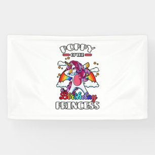 Poppy Of The Birthday Princess Unicorn Rainbow Bda Banner