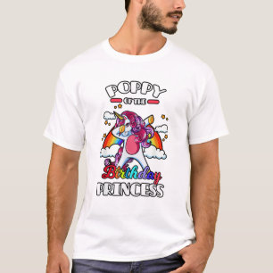 Poppy Of The Birthday Princess Unicorn Rainbow Bda T-Shirt