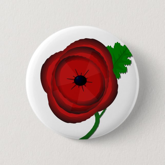 Poppy on white - badge (Front)