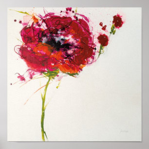 Poppy on White Poster