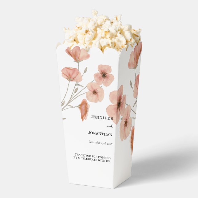 Poppy Orange Flower Wedding  Favour Box (Popped)