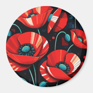 Poppy Papaver flowers Magnet