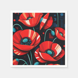 Poppy Papaver flowers Napkin