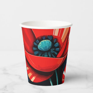Poppy Papaver flowers Paper Cups