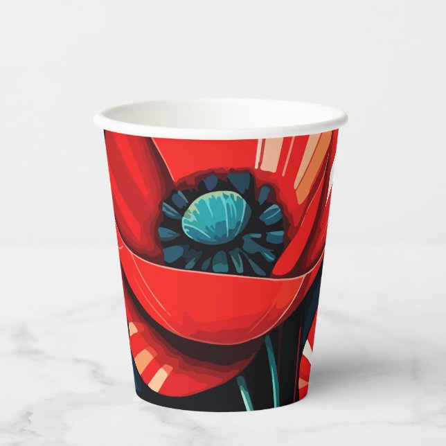 Poppy Papaver flowers Paper Cups (Front)