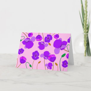 Poppy (Papaver somniferum) Lilac Card