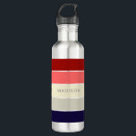 Poppy Perfect Colorblock Personalised Name 710 Ml Water Bottle<br><div class="desc">This colourful and modern design features a colour-block pattern in blue,  taupe,  coral and red with your personalised name #waterbottles #drinkware #personalizedgifts</div>