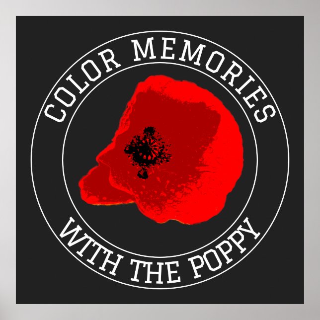 Poppy – Personalised Top & Bottom Text on Black Poster (Front)