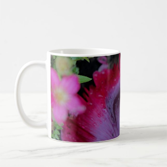 Poppy Petal & Little Pink Flowers Coffee Mug (Left)